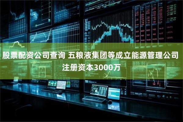 股票配资公司查询 五粮液集团等成立能源管理公司 注册资本3000万