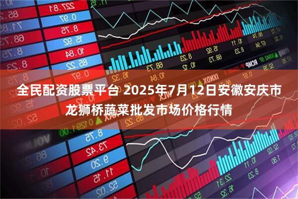 全民配资股票平台 2025年7月12日安徽安庆市龙狮桥蔬菜批发市场价格行情